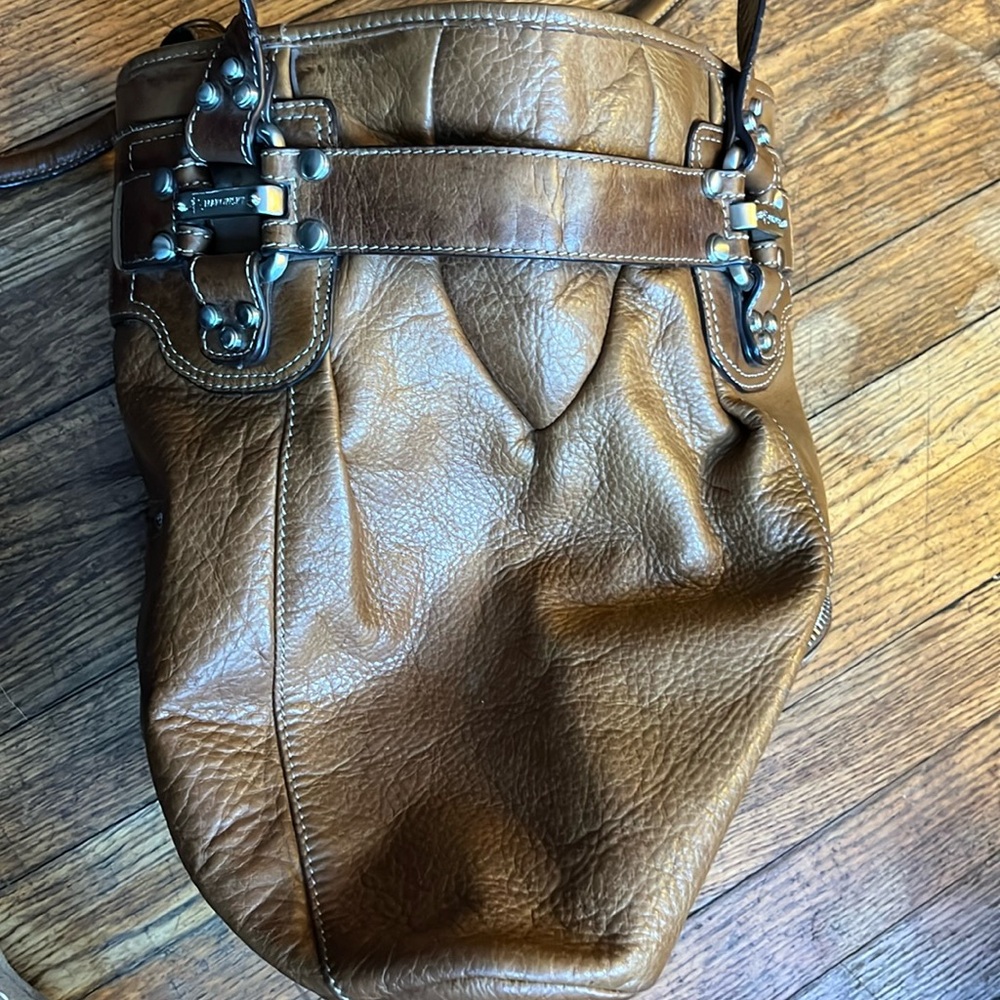 B. MAKOWSY satchel bag studded brown leather - Picture 11 of 16